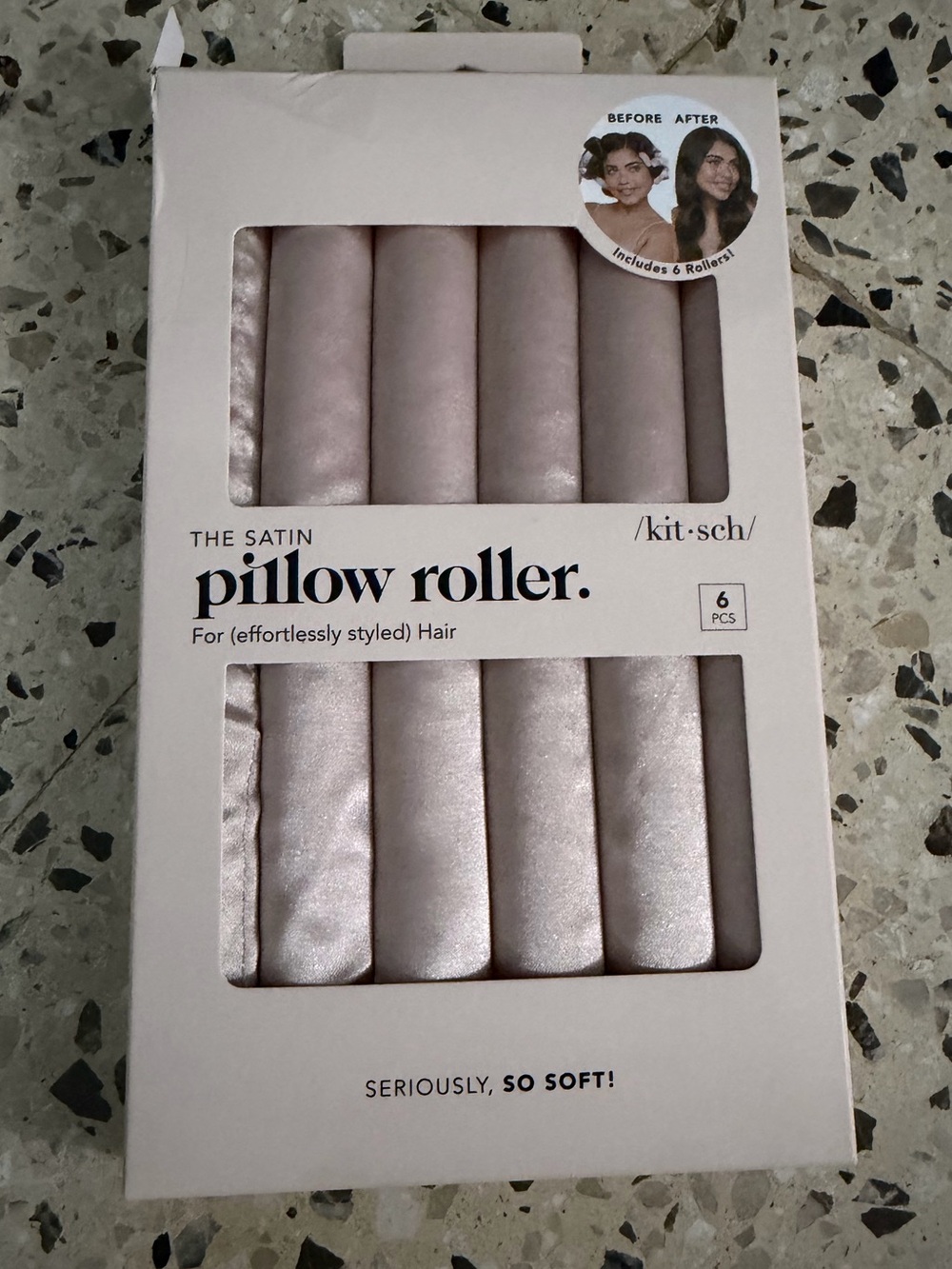 Kitsch Satin Pillow Roller Set - Blush Pink